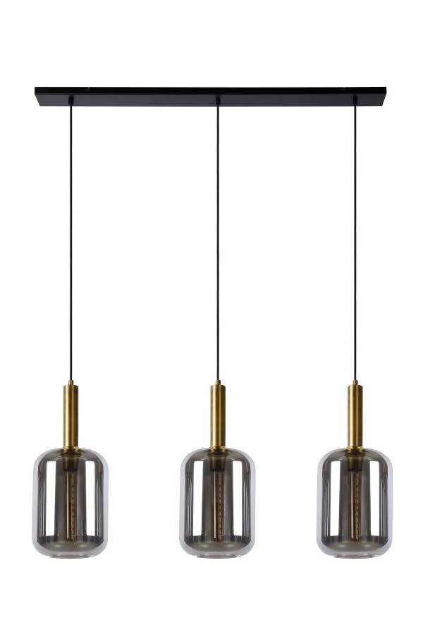 Lucide JOANET - Pendant light - 3xE27 - Smoke Grey - off